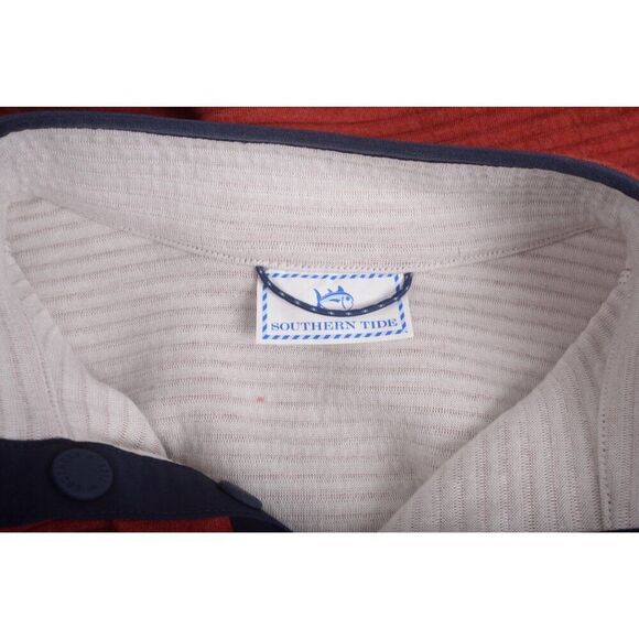 Southern Tide Mens Rutland Reversible Heather Quilted Shirt S Red Ivory 9462 - Picture 6 of 9